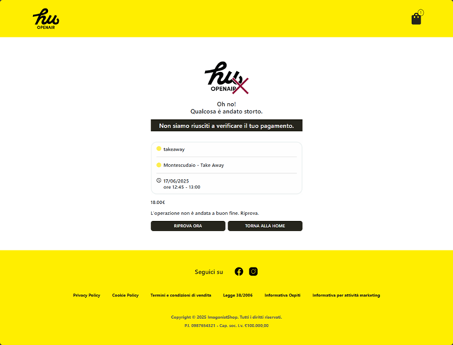 Payment error desktop